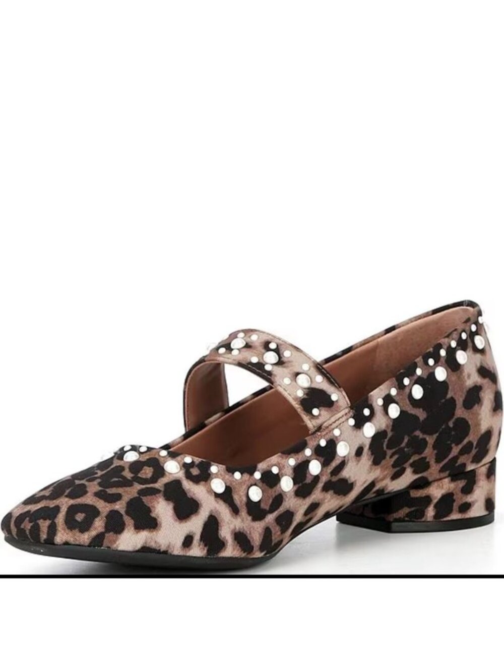 COPPER KEY Pearl Studded Leopard Print Mary Jane Pumps Size 7 NEW NWOB - Picture 2 of 3